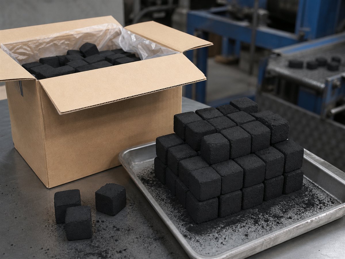 Coconut-shell shisha charcoal briquettes
